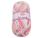 Příze OLI BABY - bílá, růžová - 100g / 210 m