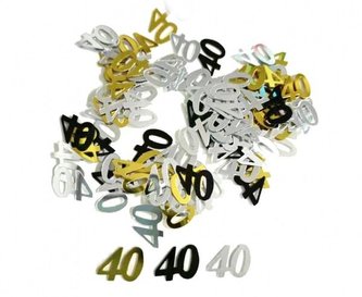 Konfetti foliowe B&C cyferka 40 MIX
