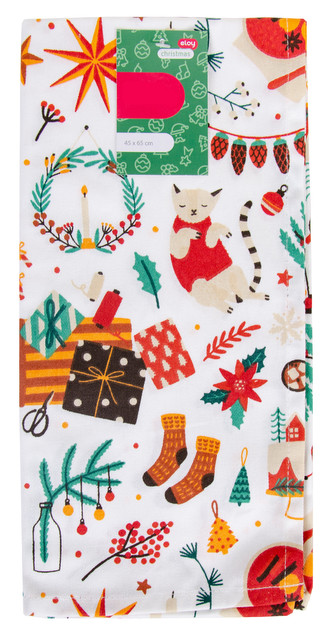 Utěrka JINGLE BELLS barevná 100% bavlna, 45x65 cm Essex