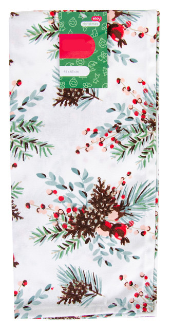 Utěrka JINGLE BELLS bílá 100% bavlna, 45x65 cm Essex