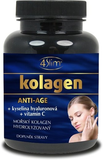 4Slim Kolagen + vitamín C + kyselina hyaluronová, 90 kapslí