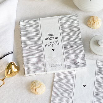 Ubrousky - Jídlo, rodina, přátelé (20 ks)