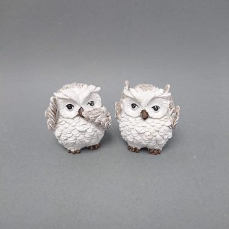 Sova poly šedobílá malá