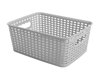 KOŠÍK RATTAN CLASSIC 4,5L OBDÉLNÍKOVÝ SVĚTLE ŠEDÝ