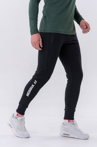 Pánské tepláky Slim Re-gain Black - NEBBIA - Velikost: L Pánské tepláky Slim Re-gain Black - NEBBIA - Velikost: L