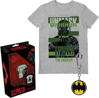 Pánské tričko s přívěskem DC Comics|Batman: The Riddler (M) šedá bavlna