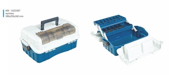 Rozkládací kufřík na bižuterii, modrý, 390 x 250 x 160 mm