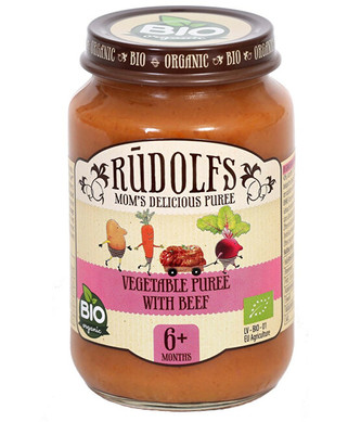 Rudolfs Zelenina s hovězím masem BIO 190 g