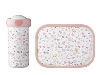 Svačinový set (láhev 300ml+box) Květiny a motýli