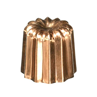 TINNED COPPER  BORDELAIS  FLUTED MOLD O 5,5 CM