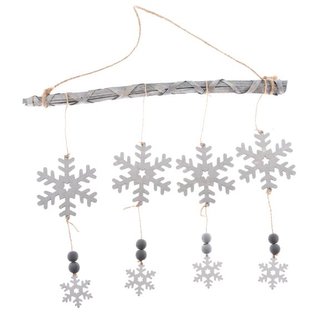 Dřevěná závěsná dekorace - vločka, 0/100