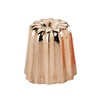 TINNED COPPER  BORDELAIS  FLUTED MOLD O 4,5 CM