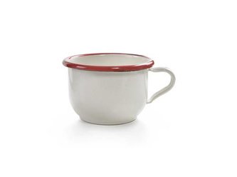 Smaltovaný hrneček 8cm červený okraj - Ibili