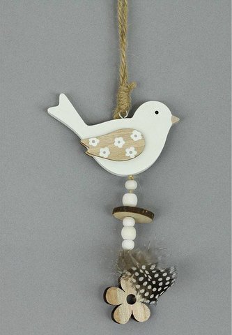 Ptáček, dřevěná dekorace na pověšení KLA486 Art