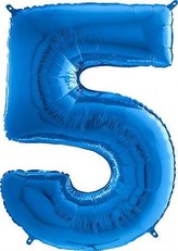 Foliová číslice - modrá 5