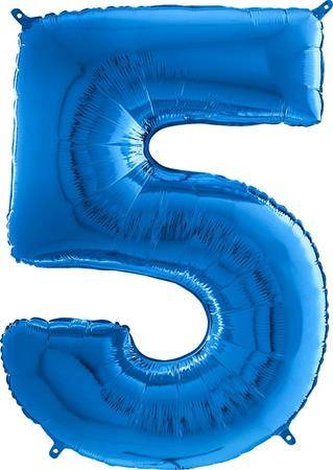 Foliová číslice - modrá 5