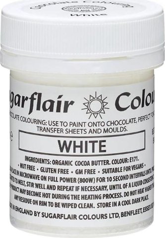 Barva do čokolády na bázi kakaového másla Sugarflair White (35 g)