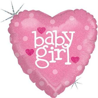 Foliový balonek srdce Baby girl 45 cm