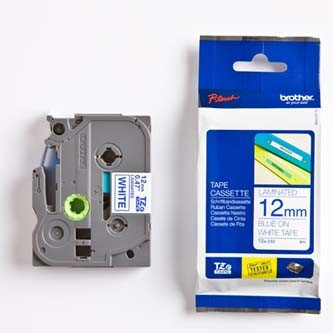 Páska, 12 mm x 8 m, BROTHER, bílá-modrá