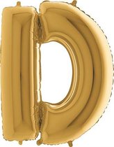 Foliové písmeno D zlaté 102 cm