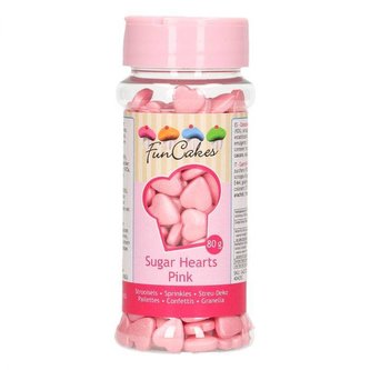Cukrové sypání růžová srdíčka 80g - FunCakes
