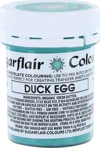 Barva do čokolády na bázi kakaového másla Sugarflair Duck Egg (35 g)