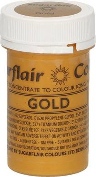 Gelová barva perleťová Sugarflair (25 g) Gold