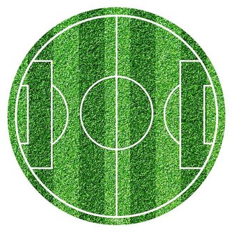 Fondánový jedlý papír na dort fotbalové hřiště 20cm - Dekora