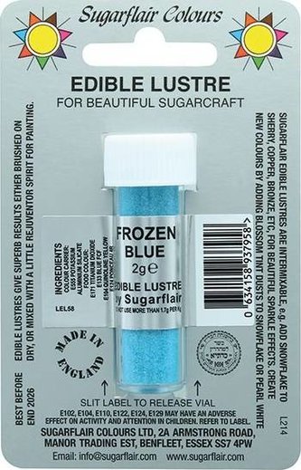 Jedlá prachová perleťová barva Sugarflair (2 g) Frozen Blue