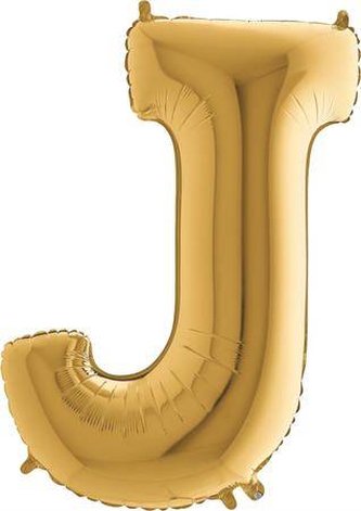 Foliové písmeno J zlaté 102 cm