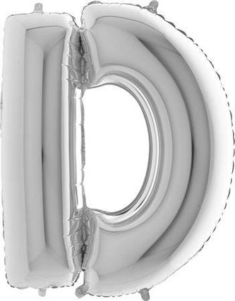 Foliové písmeno D stříbrné 102 cm