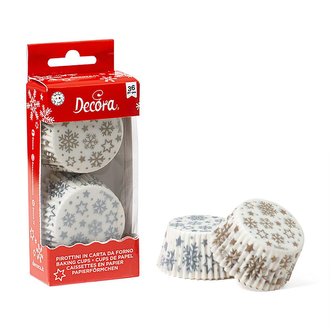 Papírové košíčky na muffiny 36ks vločky - Decora