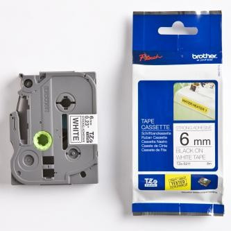 Páska, pevná, 6 mm x 8 m, BROTHER, bílá-černá