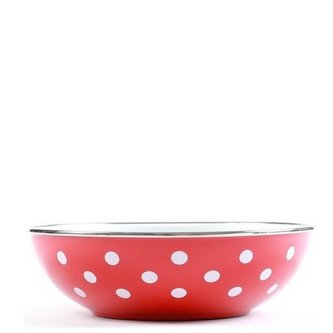 Smaltovaná miska BÍLÝ PUNTÍK 18 cm, 0,8 l - Belis