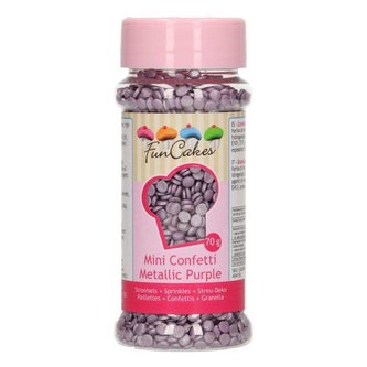 Cukrové sypání konfety fialové 70g - FunCakes