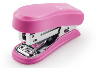 Sešívačka Mini, 12 listů, růžová lesk