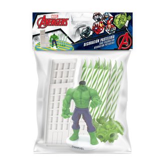 Figurka na dort Hulk město a zelené svíčky - Dekora