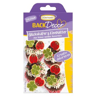 Bílá čokoládová dekorace beruška 24ks - Gunthart