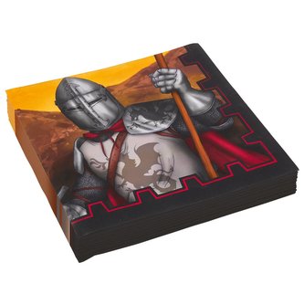 Papírové ubrousky rytíř 33cm 20ks - Amscan