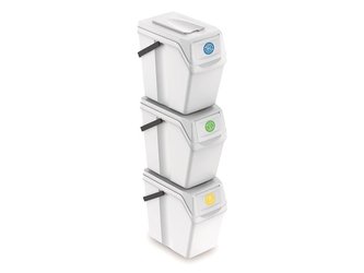 Koš na tříděný odpad SORTIBOX II 3x25l bílá