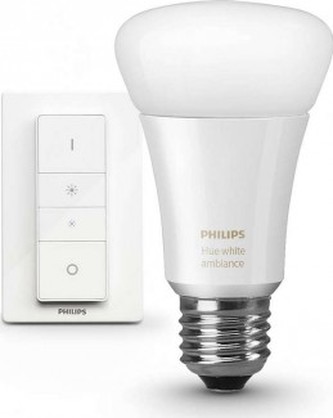 HUE sada ŽÁROVKA E27 A19 White Ambiance 10,5W + Dimm Switch 8718696678404