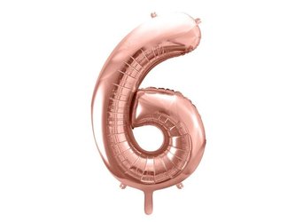 Foliová číslice - rose gold 6 - 86 cm