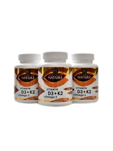 Golden Nature - Vitamín D3 2000 + K2 MK7 + Omega 3 300 kapslí
