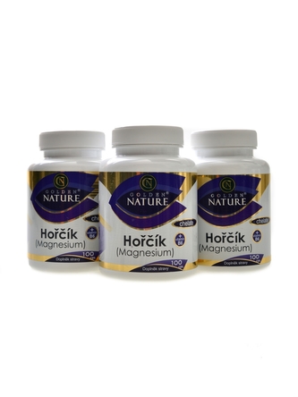 Golden Nature - Hořčík magnesium chelate + B6 300 kapslí
