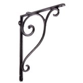 Litinová konzola s hákem velká - černá, 6/24