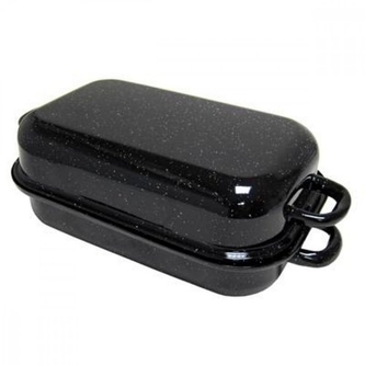 Pekáč smalt 30cm dvoudílný rovné dno  EU