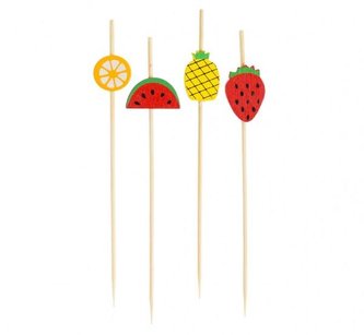 Pikery koktajlowe Słodkie Owoce 12cm 24szt