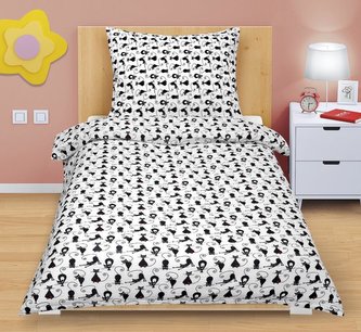 Povlečení krepové Junior - kočky - dětský motiv - 140x200, 70x90 cm