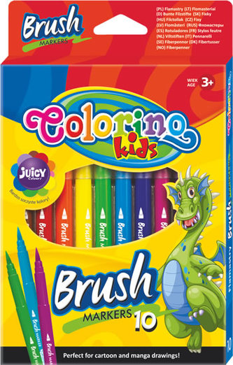 Brush fixy - dlouhý štětcový hrot 10 barev