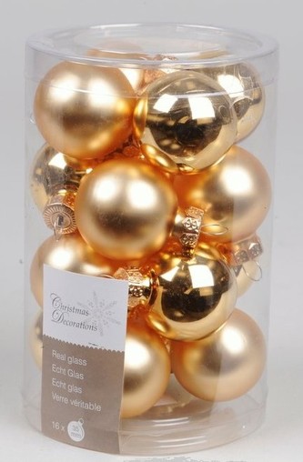 Ozdoba koulička 16 ks zlatá 3,5 cm